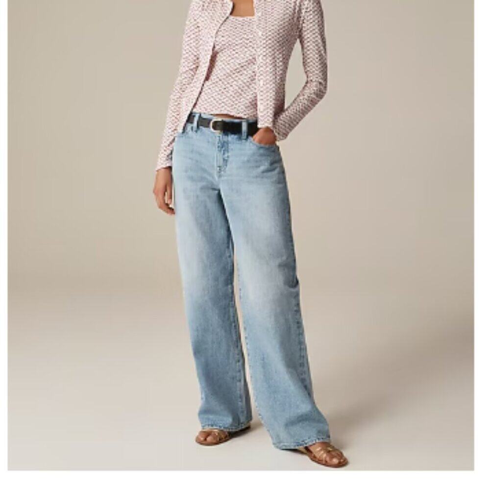 NWOT J. Crew Women's '84 Low Rise Wide Leg Light Wash Jeans Size 32/14